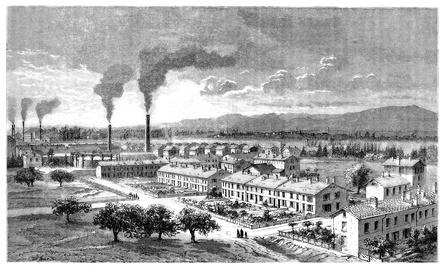 Image d’un complexe d’usine pendant la révolution industrielle